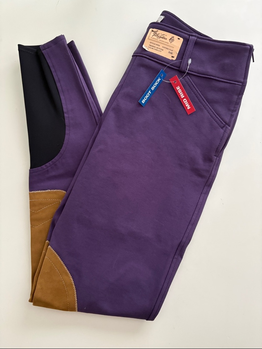 NWT The Tailored Sportsman Trophy Hunter Mid Rise Boot Sock Gothic Breeches 26R